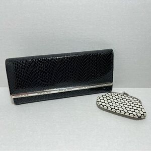 Brighton Diva Daisly Leather Large Clutch Wallet Black with Coin Purse